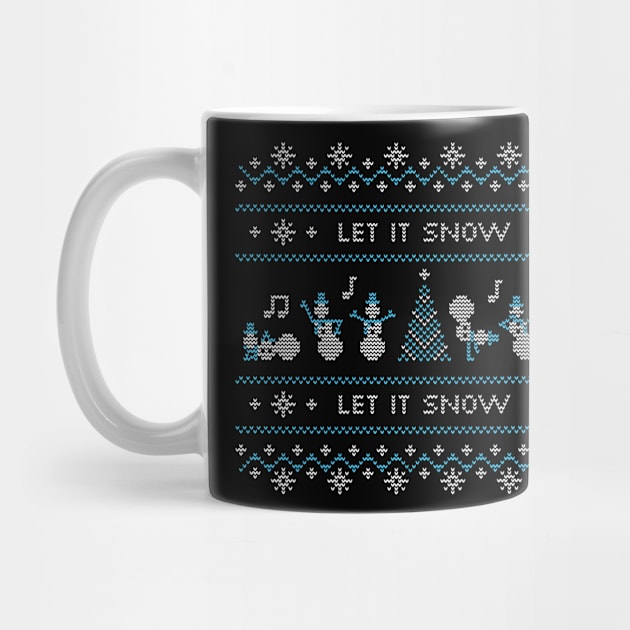 Ugly Christmas Sweater Let it Snow Dancing Snowmen by shamdesign